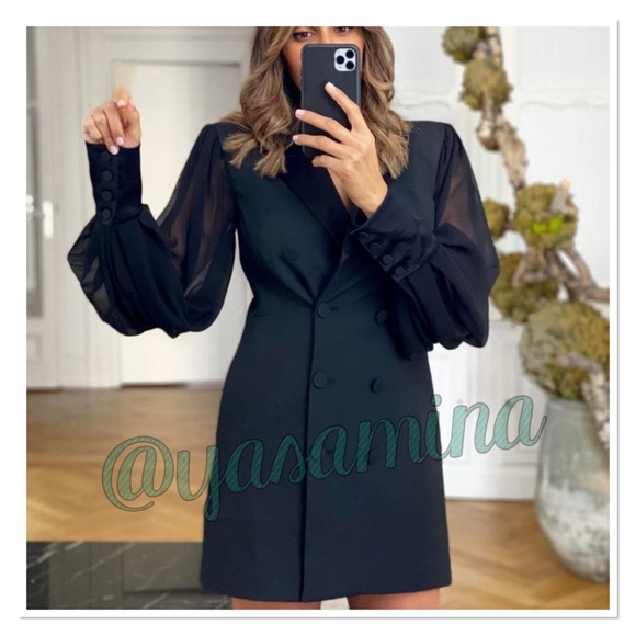 Zara combination sleeve blazer, bloggers favorite - Picture 7 of 11